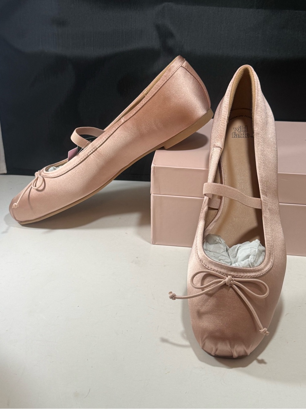 Size 8 Satin Ballet Flats wild fable Verona Rose Beige